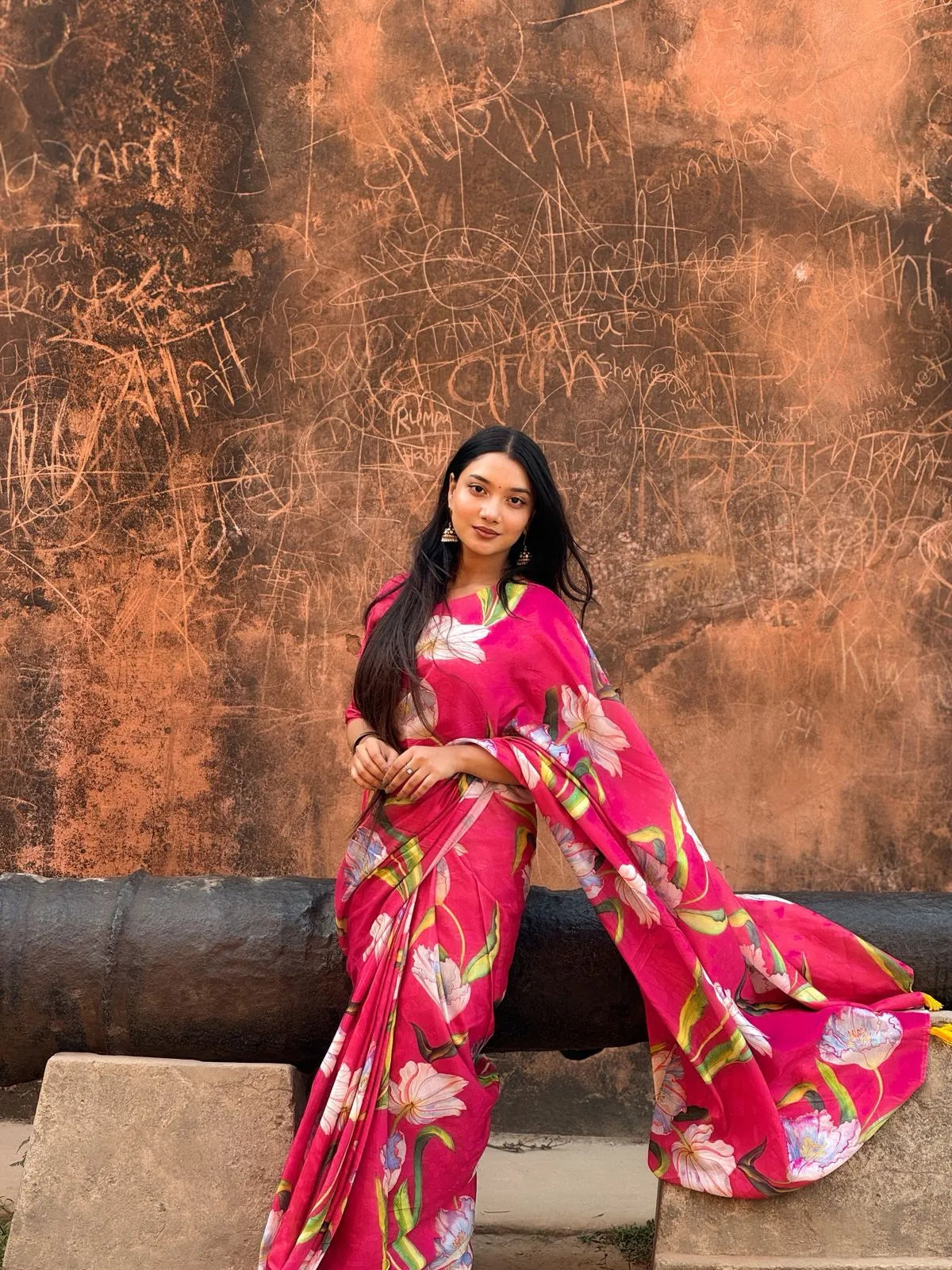 Roktima Premium Digital Print Silk Saree with Unstitched Blouse (Copy)