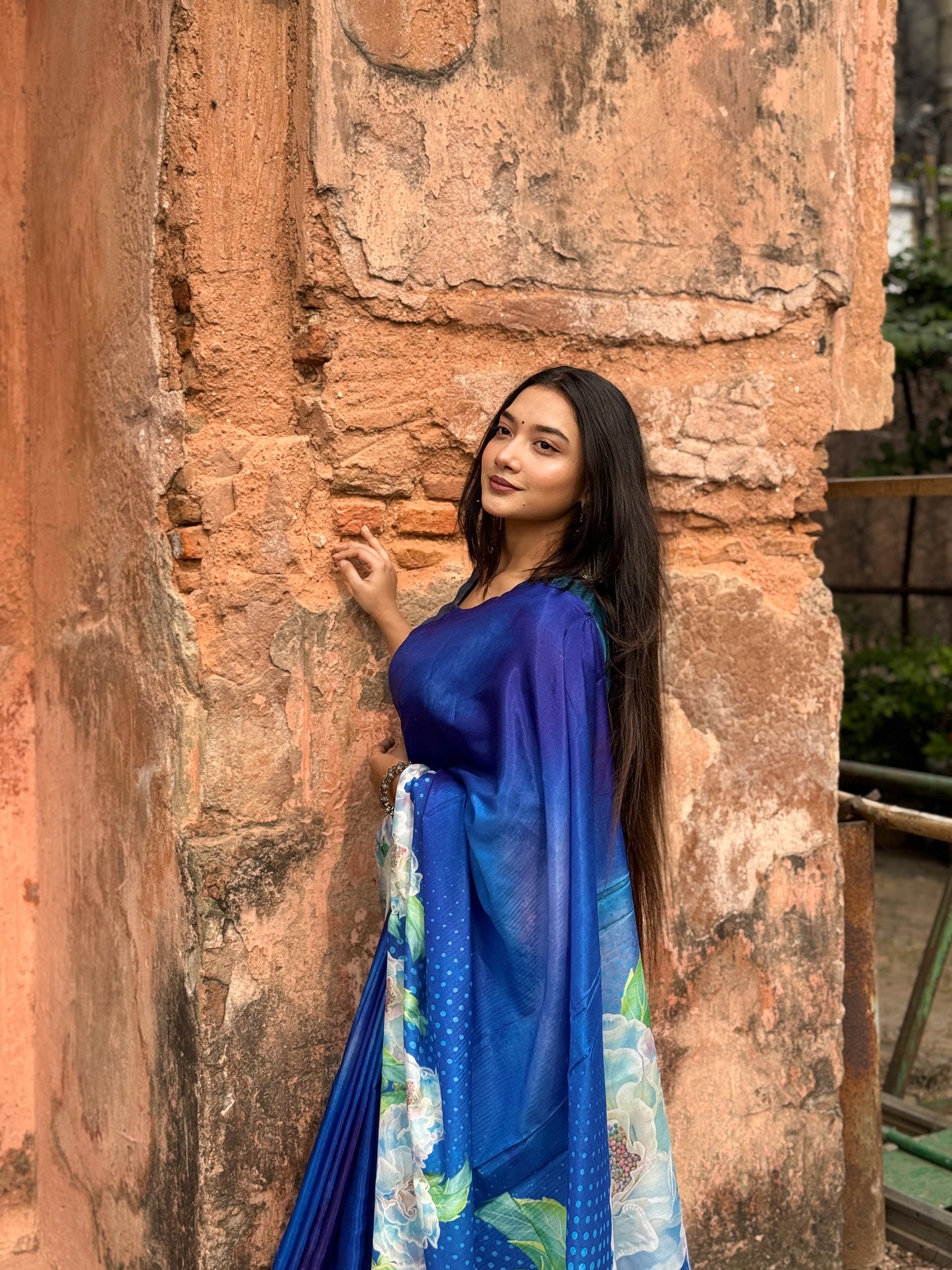 Nila  Premium Digital Print Silk Saree with Unstitched Blouse